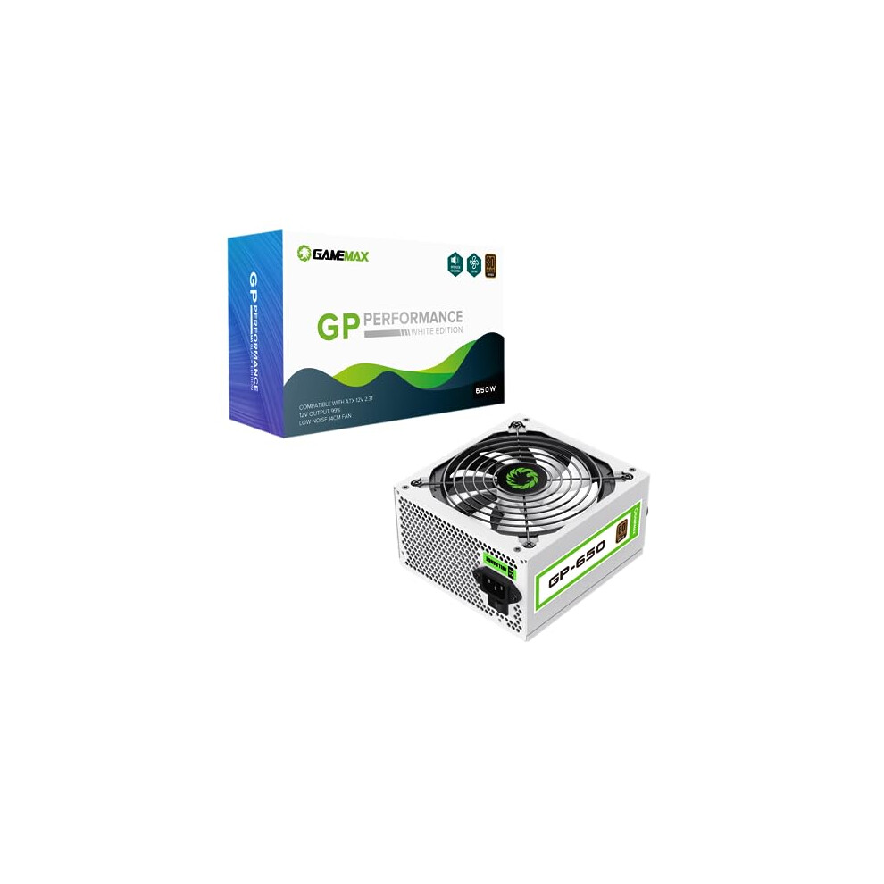 Gp-Series 650W 80 Plus Power Supply - 650W Gamemax Gp-Series Gp-650, Fully Wired, Single Rail, 140Mm Fan, Atx Psu | Bronze/White 6931858724012