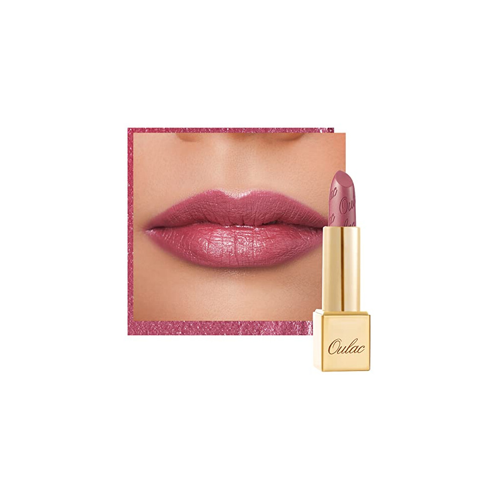 Pink Metallic Shine Lipstick, Baby Pink Glitter Long Lasting Lipsticks, High Impact Soft and Ultra Hydrating Lip Color,Vegan & Cruelty-Free,-image-OPC-PDT975M-NEW