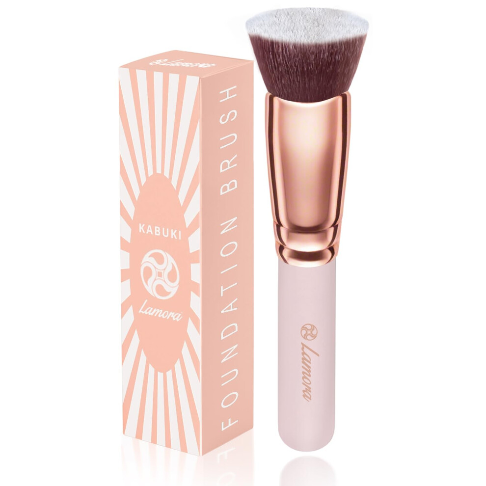 Make Up Brush Foundation Kabuki Flat Top - Perfect For Blending Liquid, Cream or Flawless Powder Cosmetics - Buffing, Stippling, Concealer - Premium