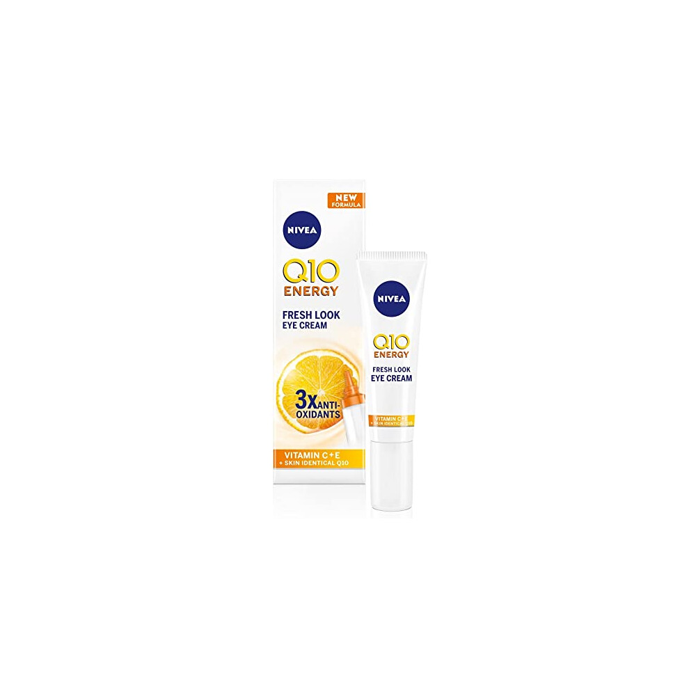 Q10 Energy Fresh Look Eye Cream, Targets Fatigue, Dullness, And Crow's Feet, Energising Under Eye Cream Made With Skin-Identical Q10, Vitamin C, And