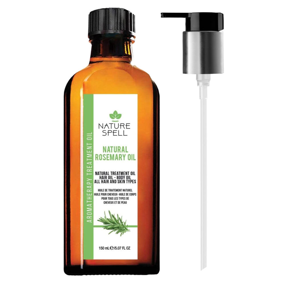Nature Spell Rosemary Oil For Hair With Easy-Pump Oil Dispenser150ml Â Rosemary Oil For Hair Growth Â Treat Dry Damaged Hair To Target Hair Loss With Precision
