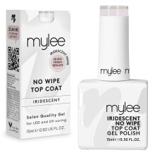 MYGEL by Mylee Iridescent No-Wipe Top Coat 15ml - UV/LED Soak-Off, Long-Lasting, Salon & Home Use