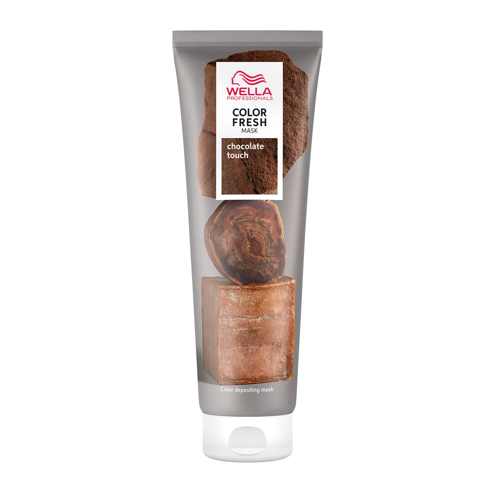 Wella Color Fresh Mask Chocolate Touch | Temporary Color Refresh Treatment | Semi-Permanent Hair Dye, Wash-Out Colour, 150 Ml