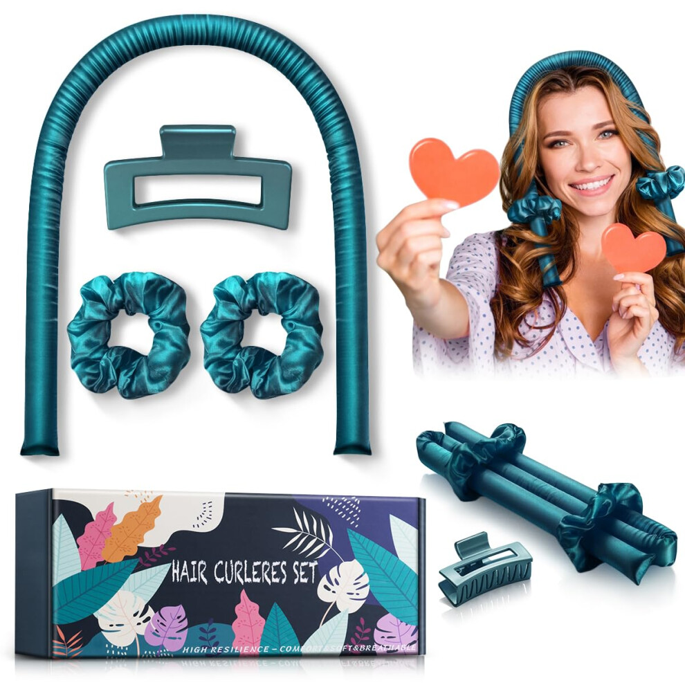 High Resilience Sponge Heatless Curling Rod Headband, Women Heatless Curls, Soft and Comfortable Sleep Silk No Heat Curls Ribbon, Adjustable Wave