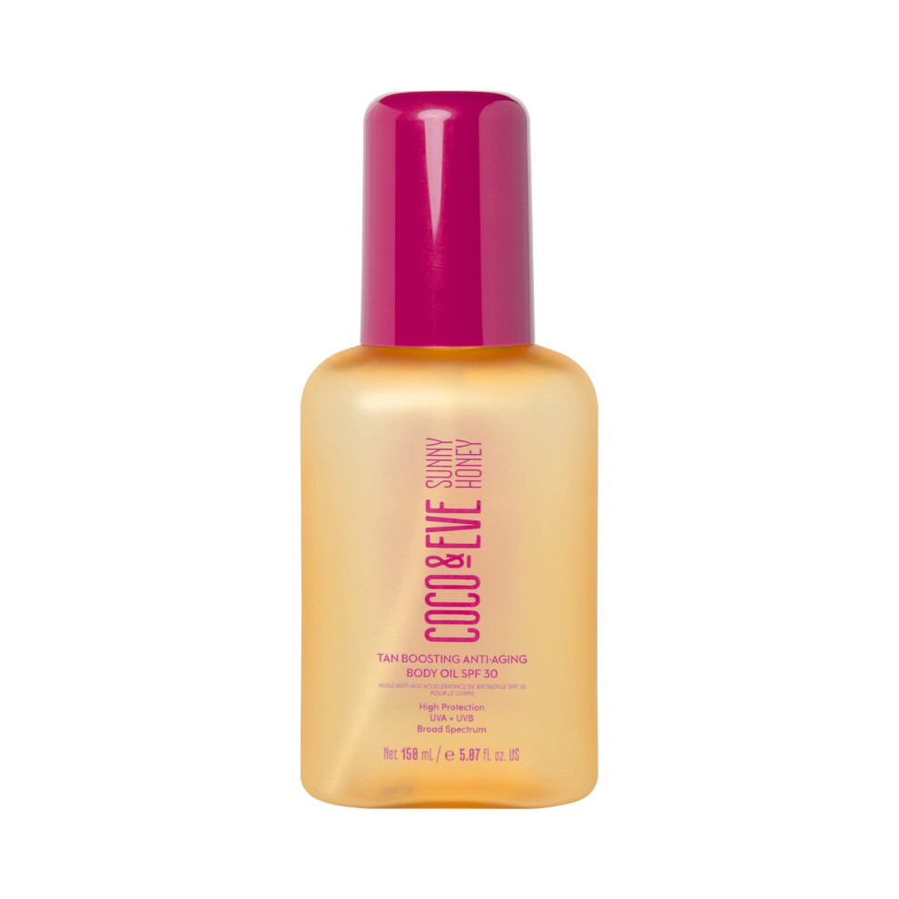 Coco & Eve Tan Boosting Anti-Aging Body Oil Spf30 - Tanning Accelerator Spray, Uva Uvb Sun Protection | Fast Tan Enhancer With Natural Ingredients, Antioxidants