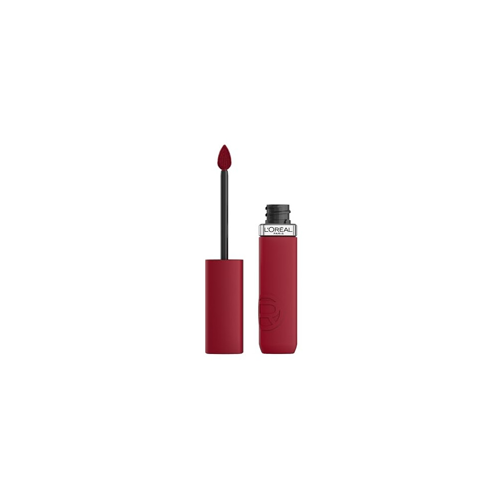 L'Oréal Paris Liquid Lipstick, Intense Colour, Longwear Matte Formula with Hyaluronic Acid, Transfer- and Smudge-Resistant, Infallible Matte