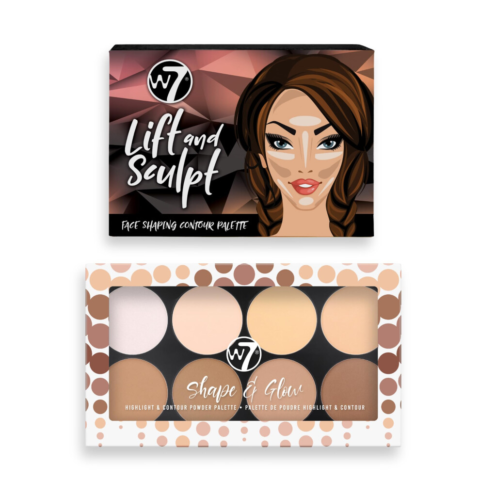 Lift & Sculpt, Shape & Glow Set - 2Pcs Set - Cream Contour & Powder Contour Palette Duo