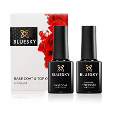 Gel Nail Polishes, No Wipe Top Coat and Base Coat, Soak Off LED UV Gel Nail Polish Set, Long Lasting, Shiny, High Gloss Finish, Clear, 2 x 5ml Bottles