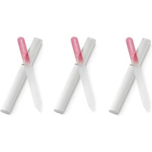 3 Glass Nail Files, For Shaping And Styling Nails, Strong Glass File For Natural And Artificial Nails, Double Sided, Includes Protective Cases,