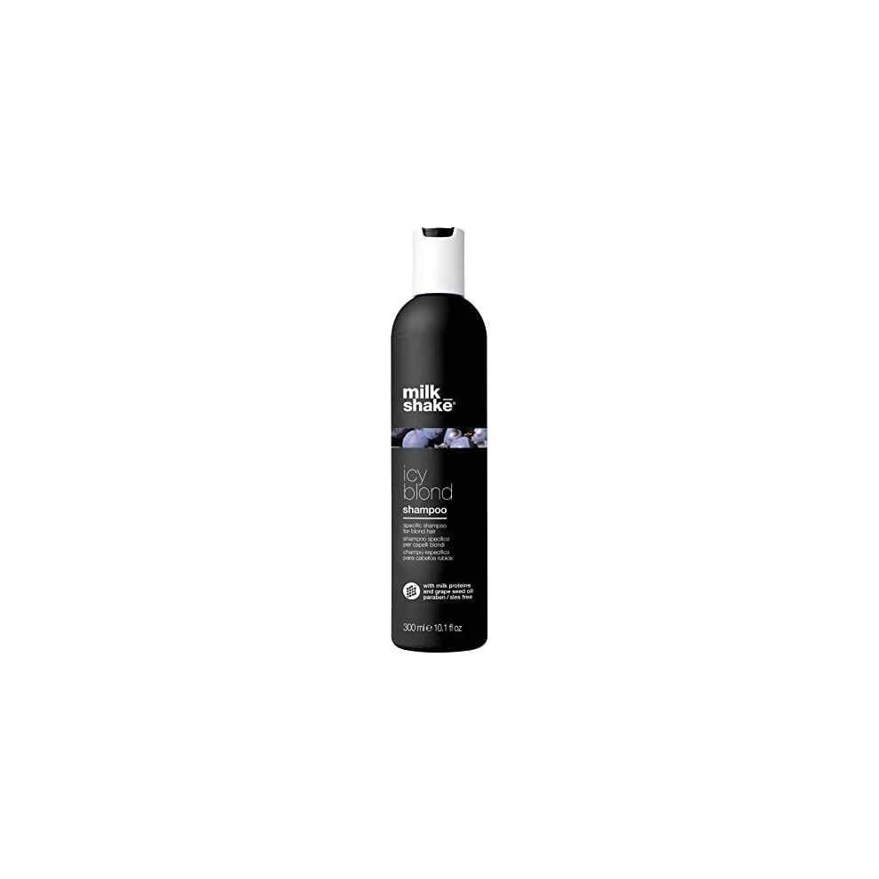 milk_shake | icy blond shampoo | Specific Shampoo for Blond or Bleached Hair | 300 ml | Anti-yellow Shampoo with Black Pigment