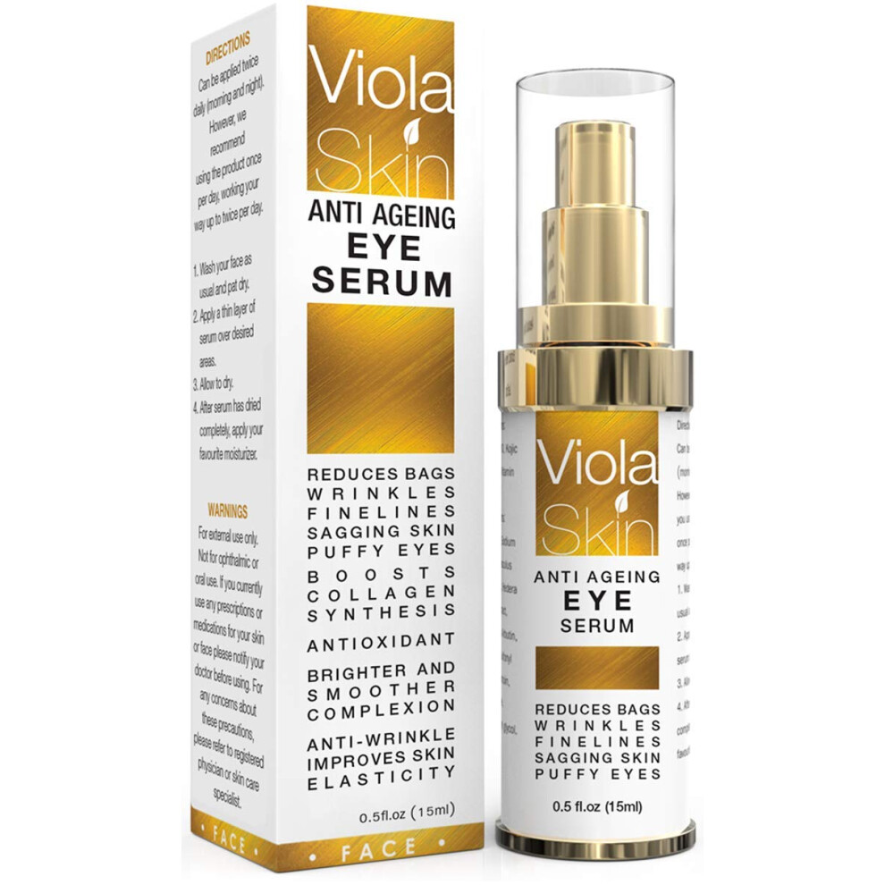 ???????????????????????????? Anti Ageing Eye Serum/Eye Cream for Dark Circles, Puffiness & Crows Feet - Anti Wrinkle Eye Serum - Reduces Wrinkles,