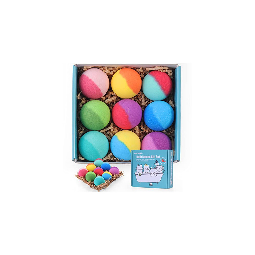 Photos - Bath Salt / Bubble Bath Bath Bombs Gift Set, Vegan & Cruelty Free, Ideal Present for Women, Girls, Birthday Mothers Day Gifts Idea, 9-Pieces Handmad