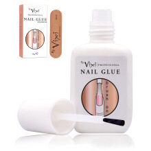 15 ml By Vixi Extra Strong Kynsiliima harjalla ja ilmaisella PREP File Clear Instant Dry Adhesive Professional Salon Quality