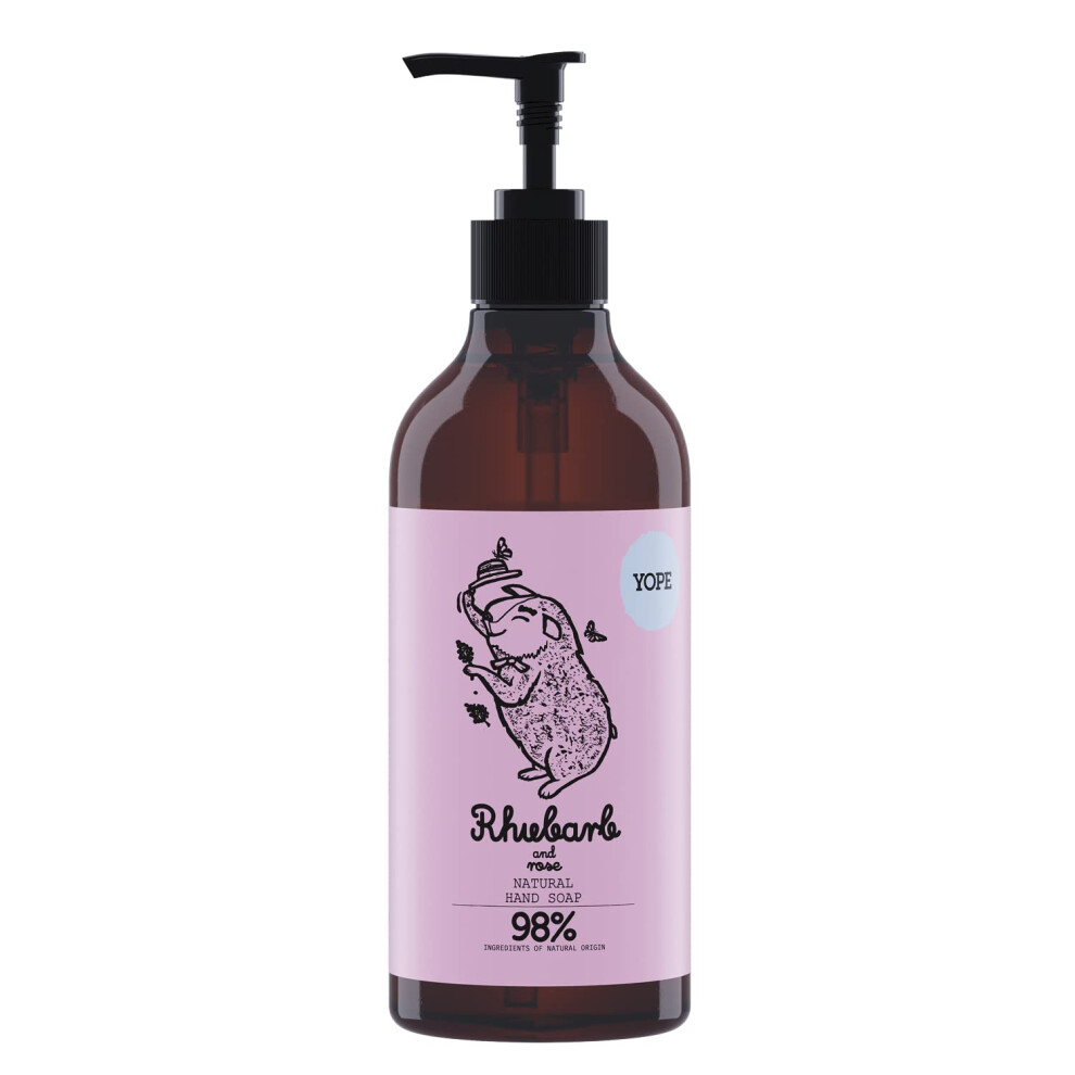 Yope Yyope Natural Hand Wash | Rhubarb Extract | Minerals | Neutral Ph | Moisturising | Soothing | Rhubarb And Rose 500 Ml