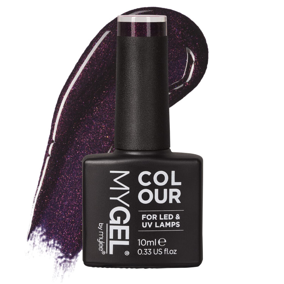 Gel Nail Polish 10ml [Deep purple ] UV/LED Soak-Off Nail Art Manicure Pedicure for Professional, Salon & Home Use [Fine Glitters Range] - Long Lasting