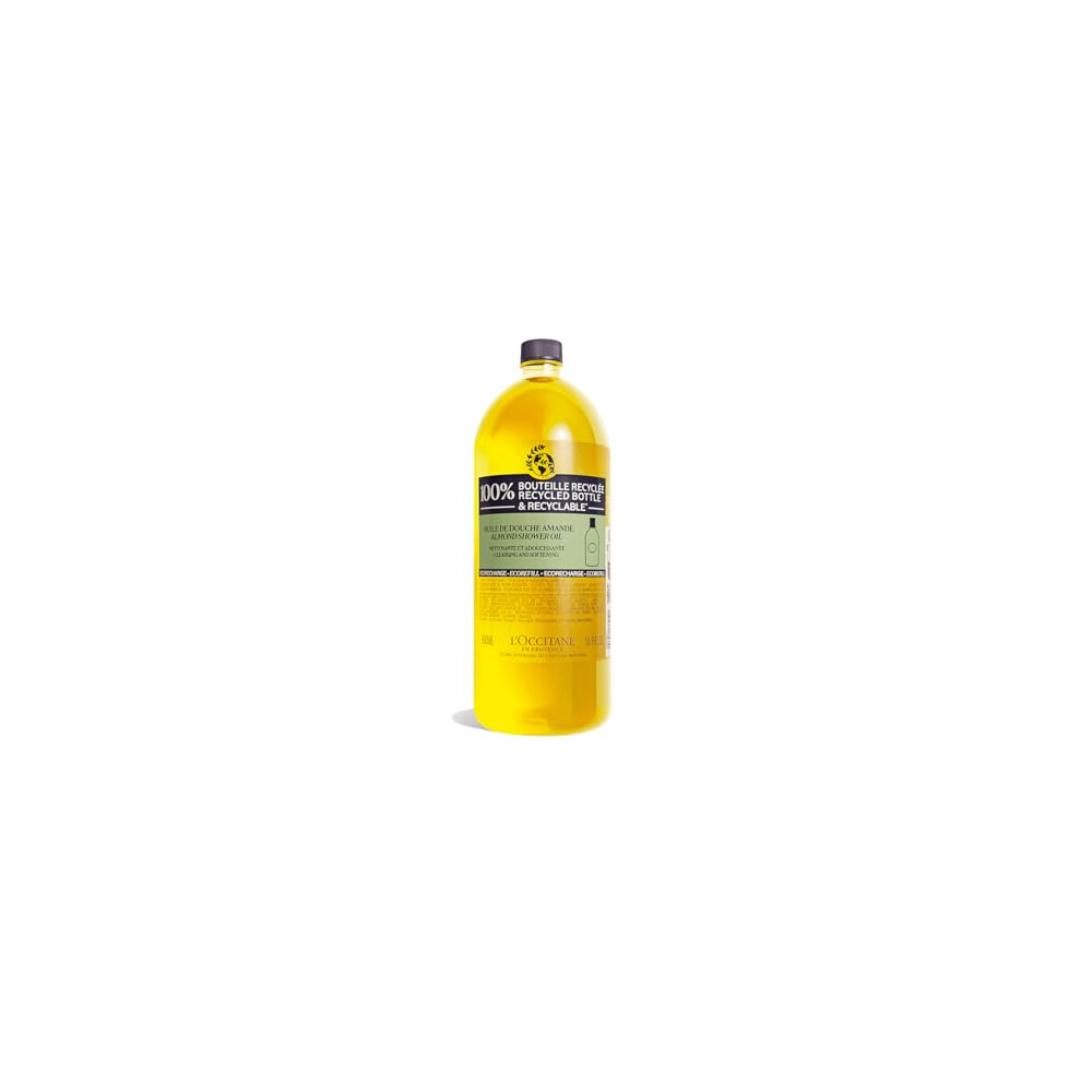 Almond Shower Oil Refill 500ml | Vegan & 99% Readily Biodegradable | Premium & Clean Beauty Sustainable Body Wash Refill for All Skin Types