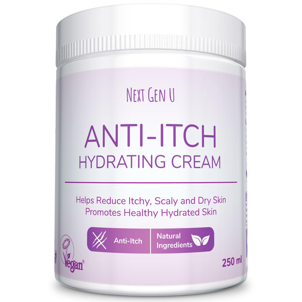 Soothing Relief Cream (250 ml), Steroid-Free Anti-Itch Cream w/Oat Extract for Itchy Skin & Body, Dry Skin Moisturising Cream by Next Gen U