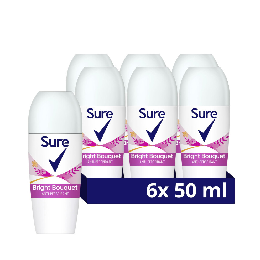 Sure Bright Bouquet Anti-Perspirant Roll On For 48-Hour Sweat And Odour Protection Deodorant For Women 6X 50 Ml