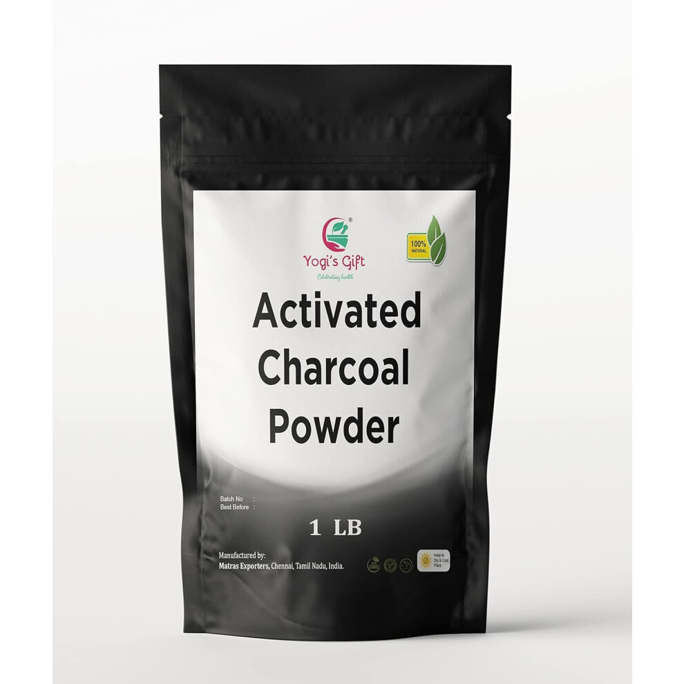 Activated Charcoal Powder Food Grade 1 LB | Grounded Activated Charcoal Powder For Drinks,Smoothies, Teeth, Skin & Soap Making | 100% Natural