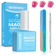 1pcs (15ml) Gel Acrylic Nail Polish Remover,Professional Gel Remover,Included Cuticle Pusher and Tools File,Help you Easily and Quickly Remove Gel