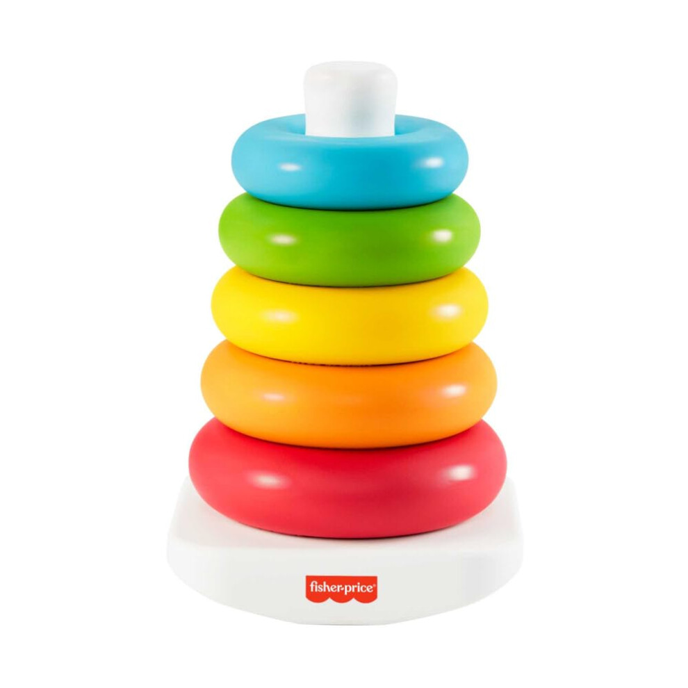 Fisher-Price Rock-A-Stack Baby Toy, Classic Roly-Poly Ring Stacking Toy For Infants And Toddlers, Made From Plant-Based Materials, Hpy92