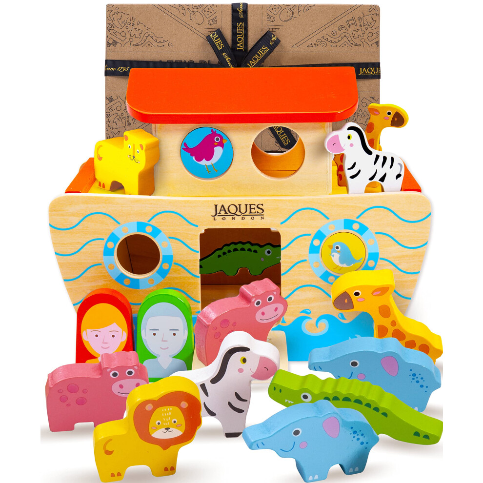 Noahs Ark Toy | Wooden Toys For 1 Year Old | Christening Gifts For Girls & Boys | Montessori Baby Toys | Wooden Toys For 1 Year Old Boy & Girl | Jaques Of London