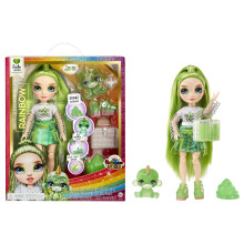 Fashion Doll with Slime & Pet - Jade (Green) - 28 cm Shimmer Doll with Sparkle Slime, Magical Pet and Fashion Accessories - Kids Toy - Great for Ages