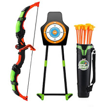 Bow and Arrow Set for Kids Archery Set with LED Lights Includes 10 Suction Cup Arrows, Quivers & Standing Target for 3-12 Years Old Boys & Girls