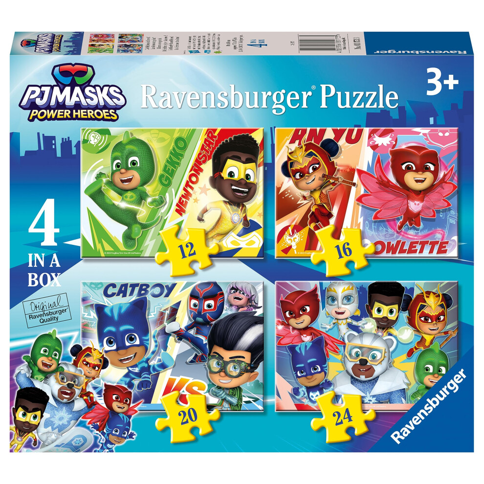 PJ Masks Jigsaw Puzzles for Kids Age 3 Years Up - 4 in a Box (12, 16, 20, 24 Pieces)