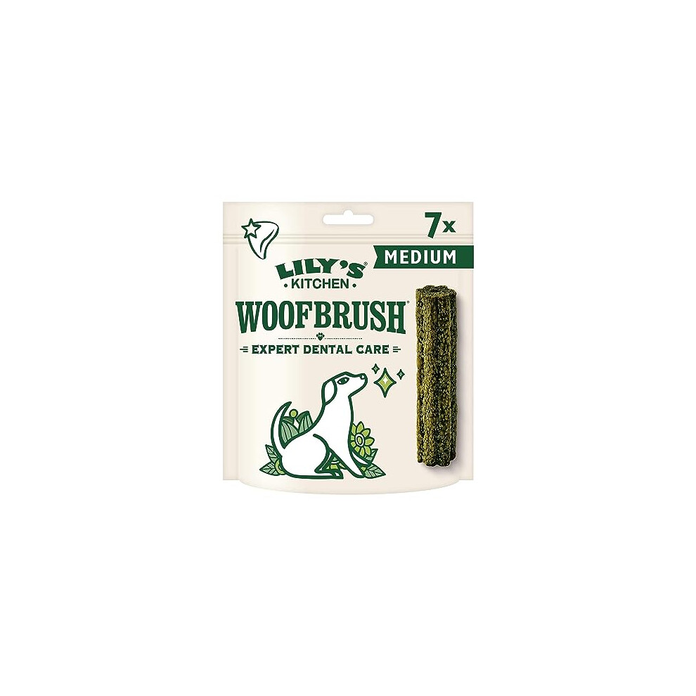 Lily's Kitchen Woofbrush Dental Chew - Natural Dental Sticks For Medium Dogs (5 Packs Of 7 Chews)