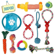 Dog Toys Puppy Toys from 8 Weeks Puppy Chew Toys Natural Cotton Interactive 10Pcs Dog Rope Toys Indestructible Tough Puppy Chew Toys for Small Puppy