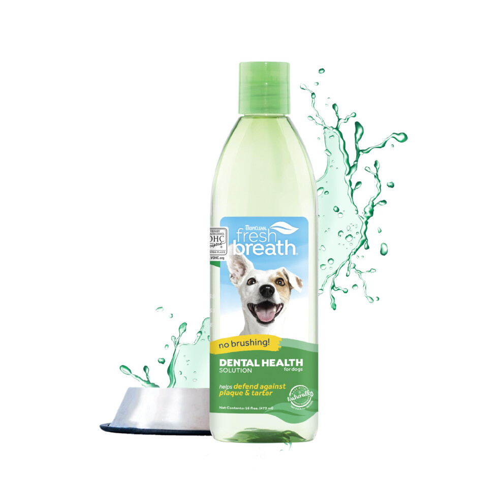 Fresh Breath Dog Teeth Cleaning – Dental Care for Bad - Freshener Water Additive Mouthwash Helps Remove Plaque Off Dogs Teeth, Original, 473ml