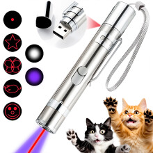 Cat Toys, 7 in 1 Function Red Pointer Interactive Cat Toy, USB Rechargeable LED Cat Light Pen, Cat Toys Interactive for Indoor Cats, Red Dot Kitten