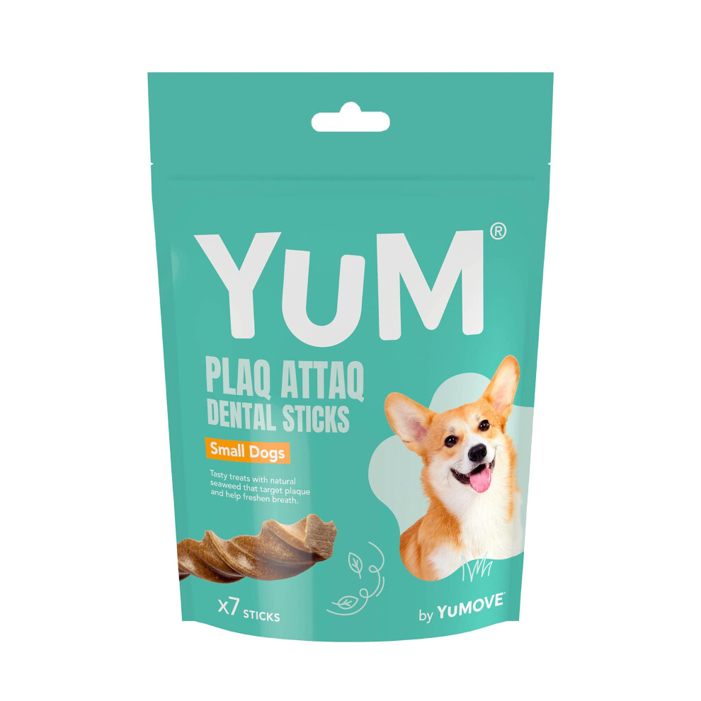 YuM by YuMOVE Plaq Attaq, Dental Sticks for Small Dogs, 7 Pack, Natural Seaweed Sticks That Target Plaque