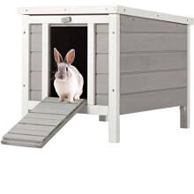 Cat/Puppy/Rabbit/Guinea Pig Wooden Hide House - 50 x 42 x 43cm (Grey)