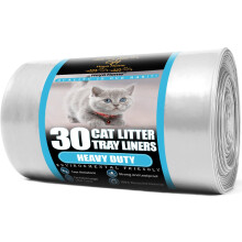 Haya Home Eco 30 XL Extra Large Heavy Duty Cat Litter Tray Liners on a roll Scratch Resistant Plastic Bags Environmentally Friendly 100% Recycled