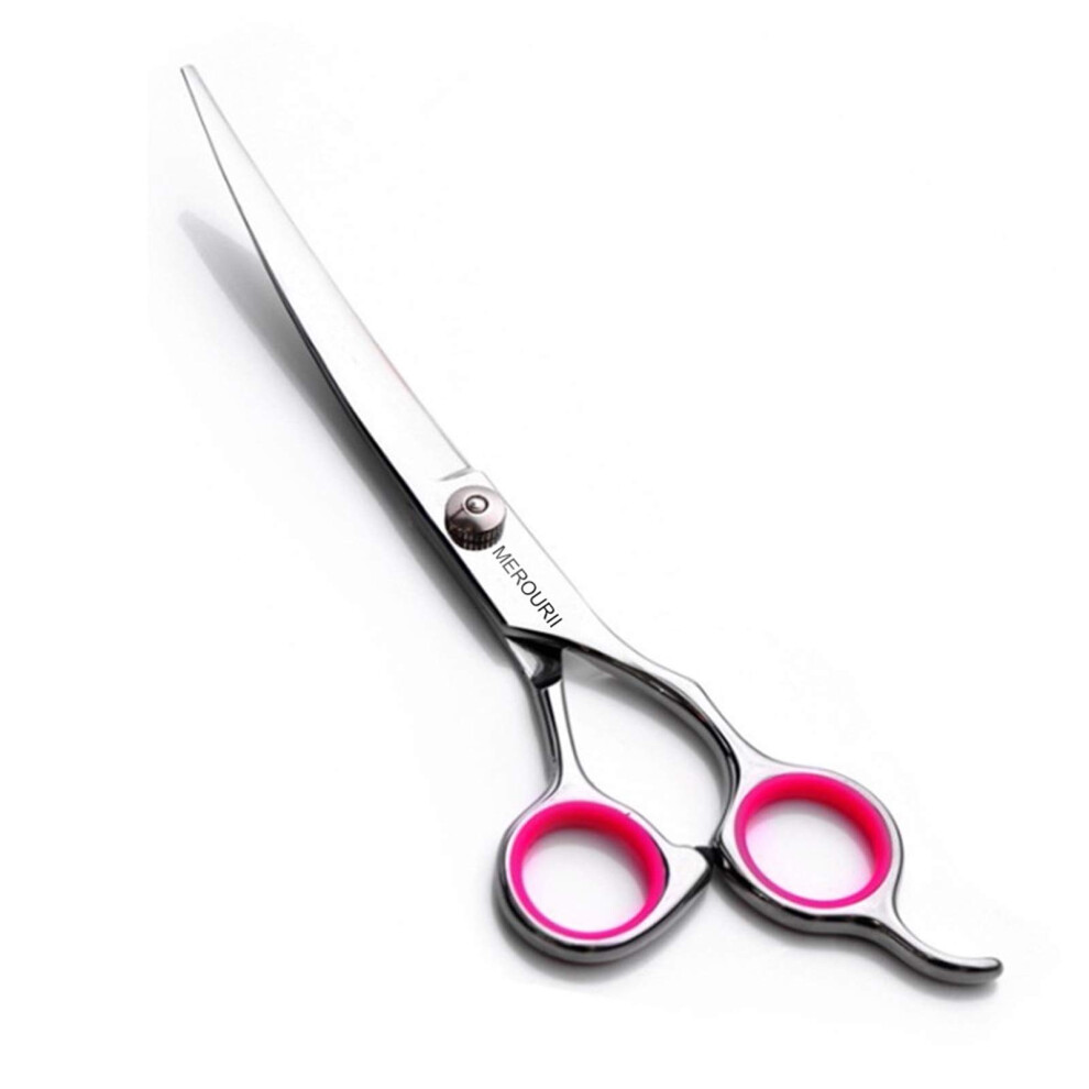 Dog Curved Scissors, 6" Curved Dog Grooming Scissors Stainless Steel Dog Cat Hair Cutting Eye Trimming Scissors Up Curved for Dog Grooming Family