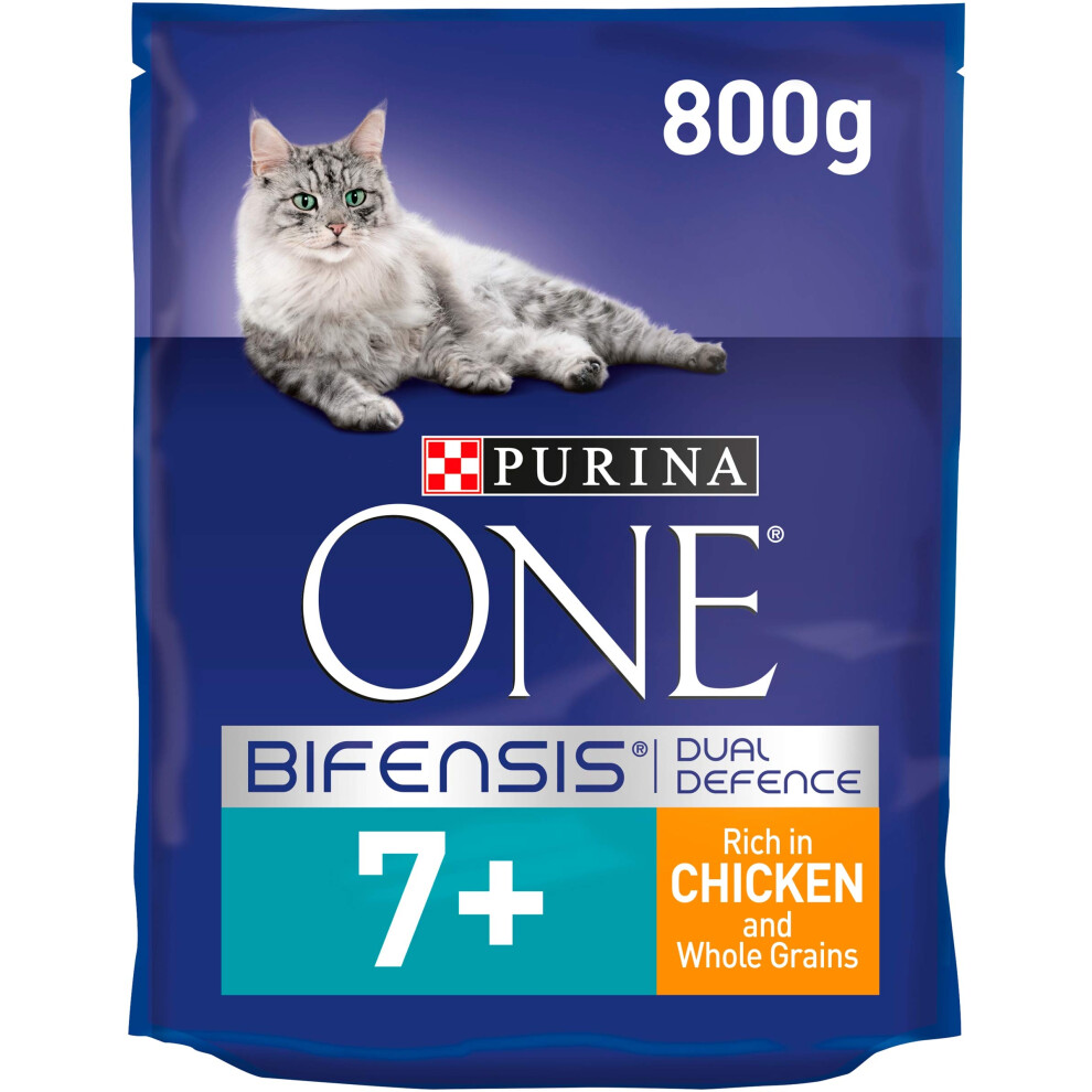 New Purina Senior 7+ Dry Cat Food Chicken 800G - Case Of 4 (3.2Kg)