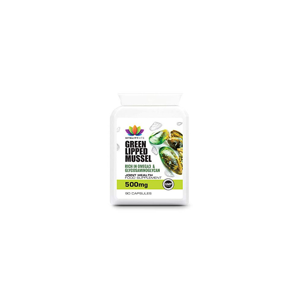 Green Lipped Mussel For Dogs - Quick Release Joint Care 90 500mg Capsules - Made in UK