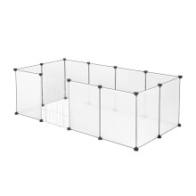 rabbit run guinea pig run hamster playpen bunny puppy enclosure exercise fence with door diy transparent 12 Panels (35x45cm/panel) 145x75x46cm 0036WL