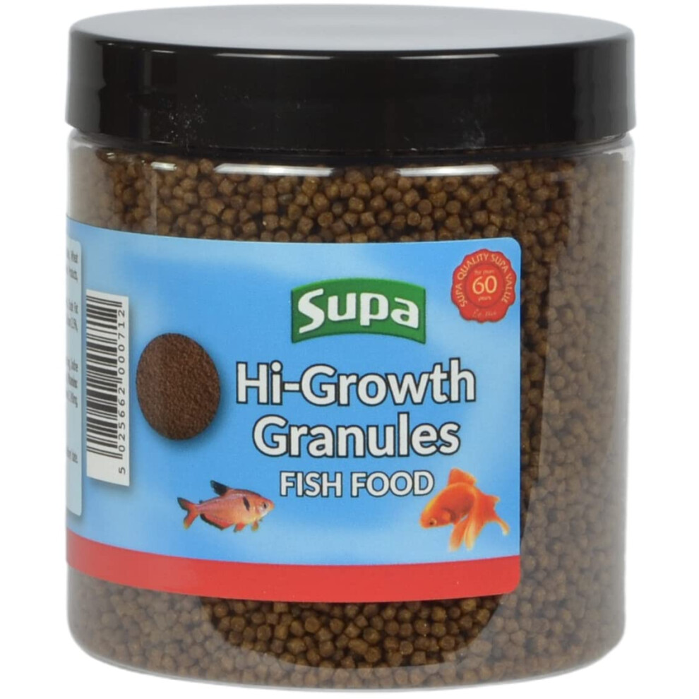 Hi-Growth Granules Fish Food 175 gram 1.5 mm, For All Coldwater and Tropical Fish, Made From Premium Quality Ingredients Which Offer A Nutritionally