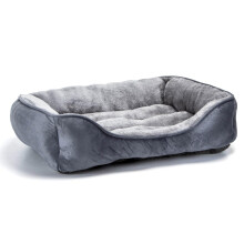 Dog Bed Medium, Super Soft Dog Beds Medium Washable, Warm Plush Puppy Bed for Cats and Small Medium Dogs, Rectangle Grey Pet Sofa Bed with Anti-Slip