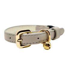 Boutique Faux Leather | Breakaway | Cat Collar | Adjustable Cat Collar | Cute (Stone Grey and Gold Bell) | Cat collars | Kitten Collar | Cat collar