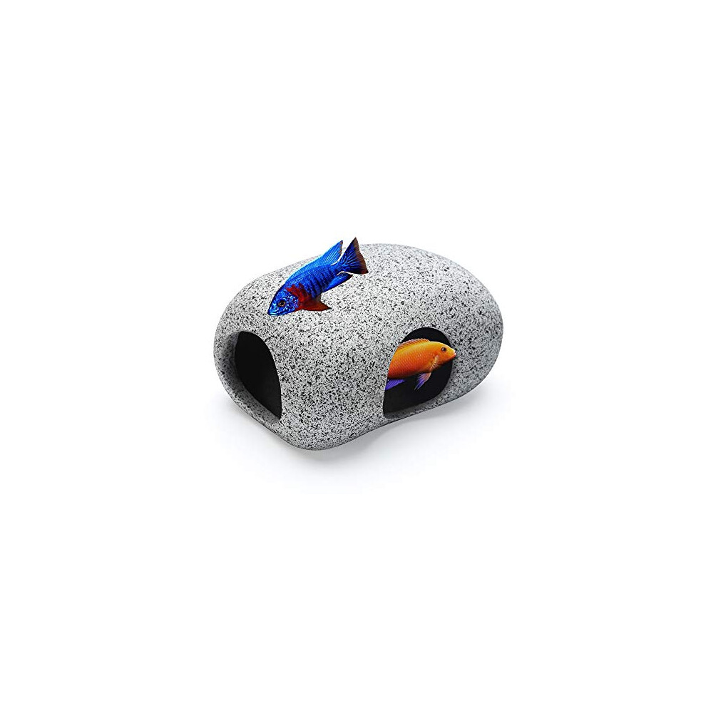 Aquarium Hideaway Rocks for Aquatic Pets to Breed, Play and Rest, Safe and Non-Toxic Ceramic Fish Tank Ornaments, Small Decor Rocks for Betta