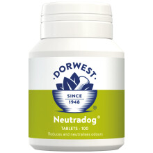 Dorwest Neutradog Tablets For Dogs And Cats, 100 Tablets, Odour Absorbing Supplements for Dogs and Cats – For Neutralising Smells via Natural