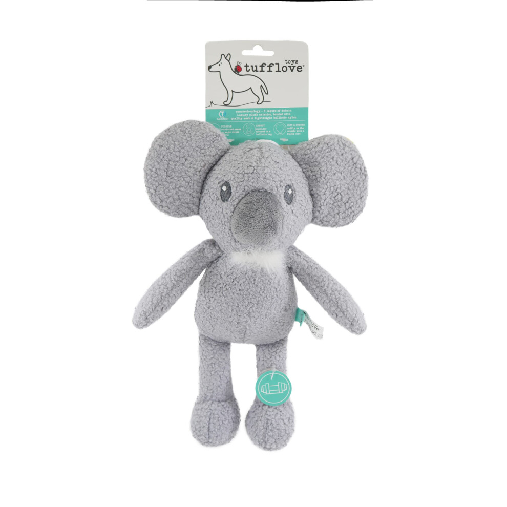Rosewood Tufflove Koala Medium, Tough Dog Toy, For Medium To Large Dogs, Grey