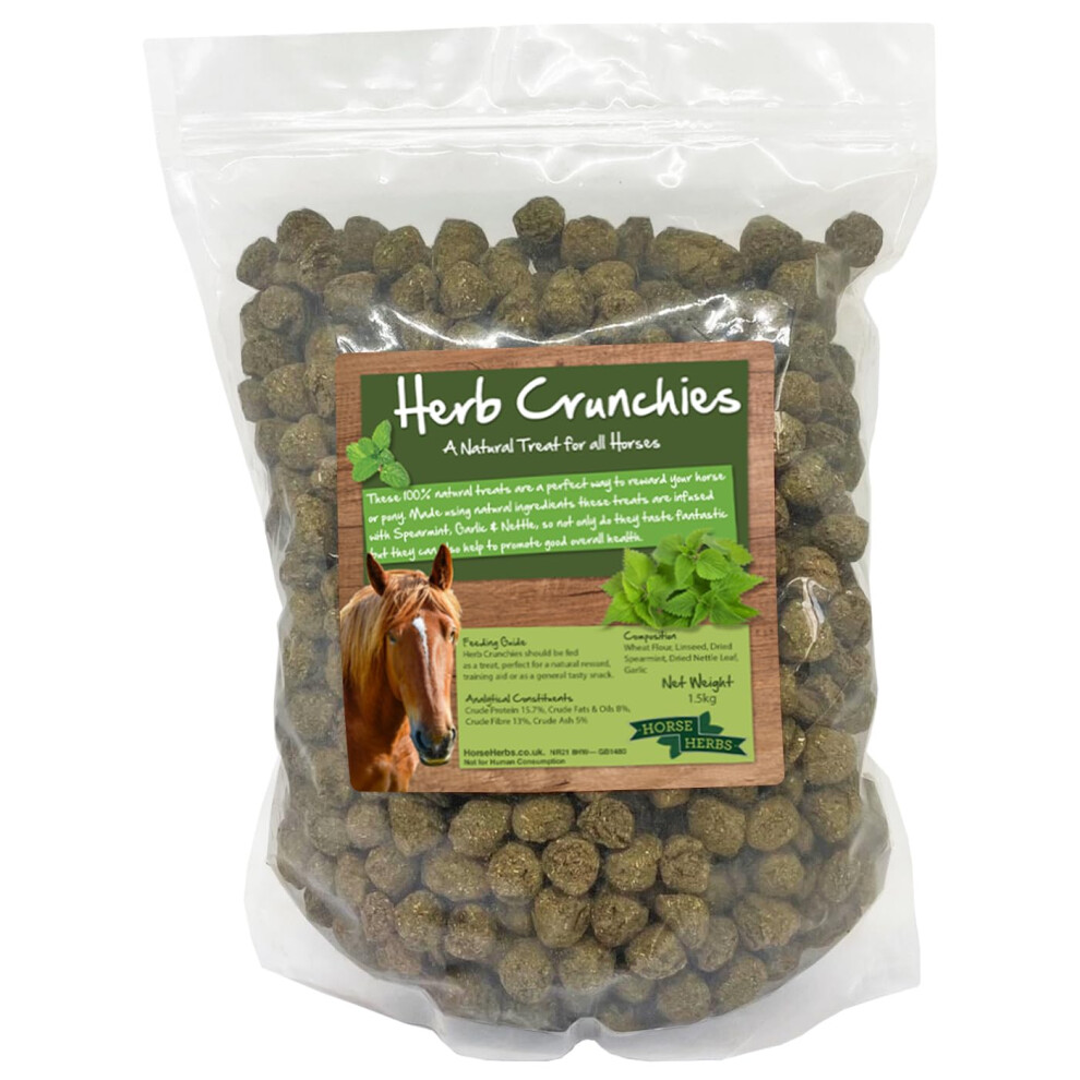 Herb Crunchies - Natural Horse Treats with Mint. Nettle & Garlic (1.5kg)