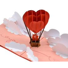 CUTPOPUP Pop Up Anniversary Card, Air Balloon Couple Kissing Birthday Card For Her Wife Girlfriend- Perfect Details, Full Of Love And Happiness- Great