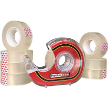 Cellotape 9 Clear Transparent Rolls 18mm x 33m | Tape Dispenser Included | Ideal for Gift Wrap Christmas Birthday Home or Office | Clear Stationery