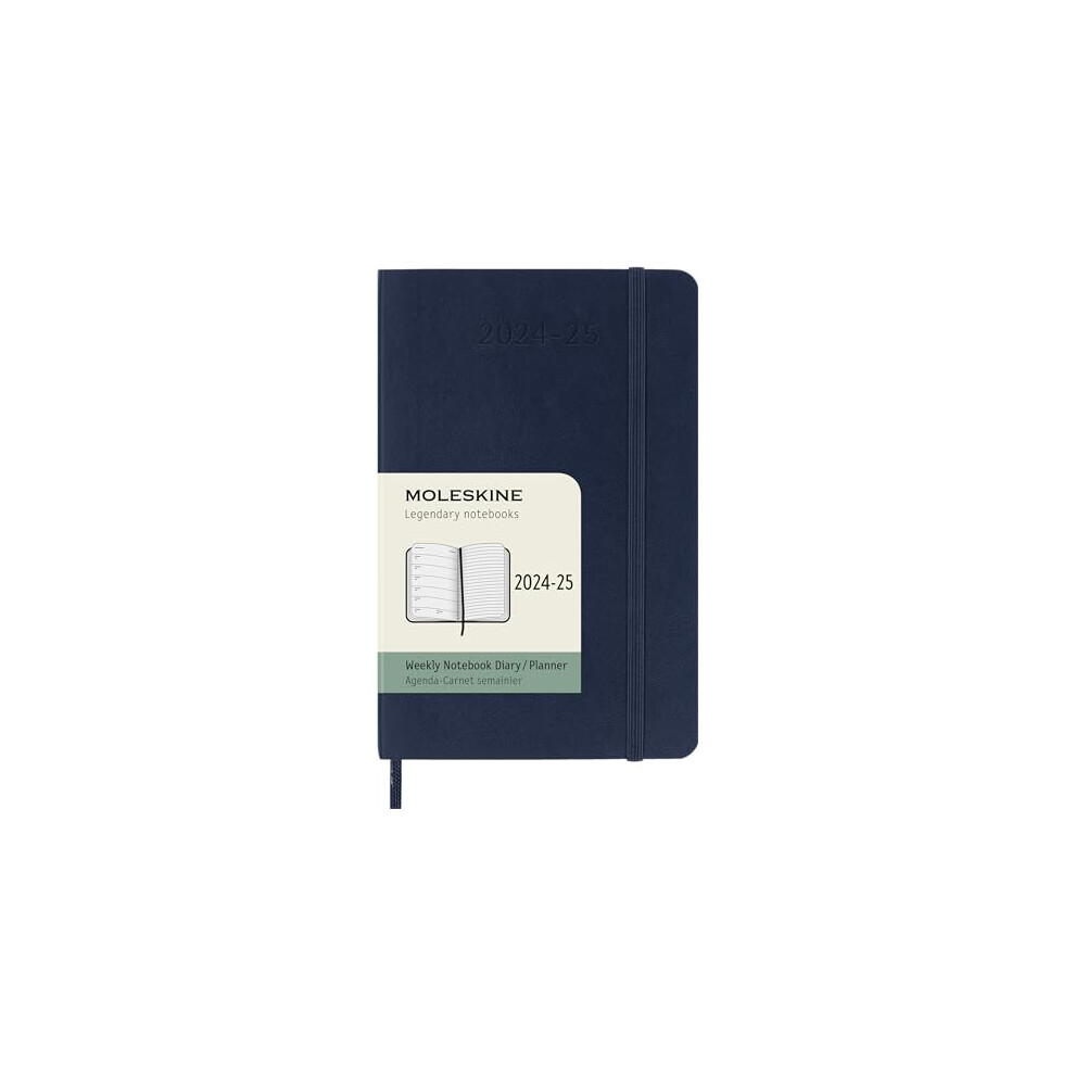 Weekly Planner 2024-2025, Weekly Planner 18 Months 2025, With Space For Notes, With Soft Cover And Elastic Closure, Pocket Size 9 x 14 cm, Color